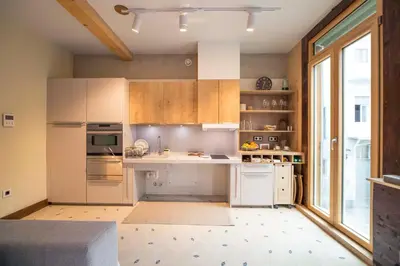Una cocina o zona de cocina en The Wooden House VV