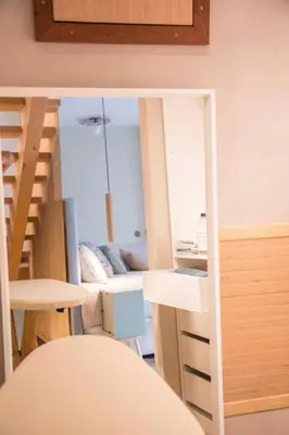 Cama o camas de una habitación en The Wooden House VV