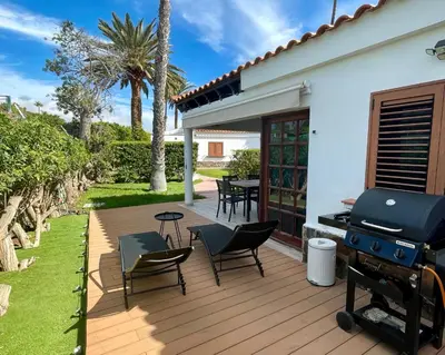 Jardín al aire libre en Maspalomas Palms premium bungalow, private, relaxing, swimming pool