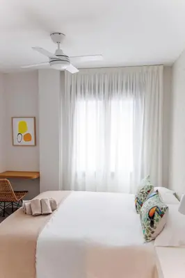 Cama o camas de una habitación en Apartamento en el barrio de Triana V76