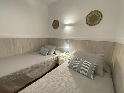Cama o camas de una habitación en Modern Duplex apartment near swimming pool