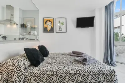 Cama o camas de una habitación en Canteras Beach
