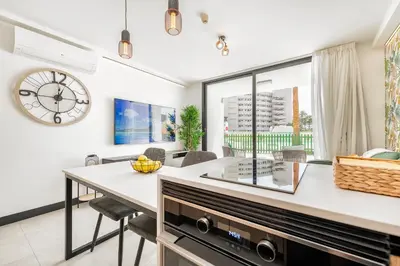 Zona de estar de Airbnb cerca de la playa