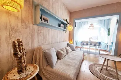 Zona de estar de Stylish bungalow with sea views