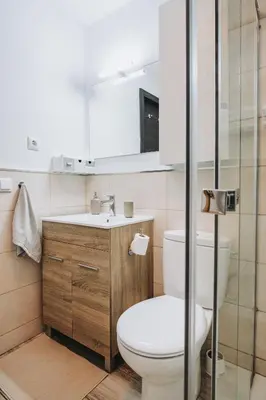 Un baño de Beachfront Apartment incl highspeed WIFI