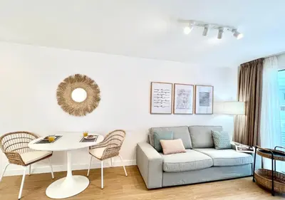 Zona de estar de Apartamento renovado cerca de la playa
