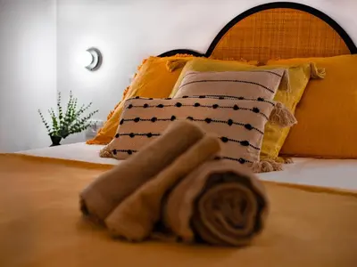 Cama o camas de una habitación en Canaima Sea View/Terrace/Pool