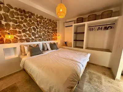 Cama o camas de una habitación en Palm Leaf Mogan