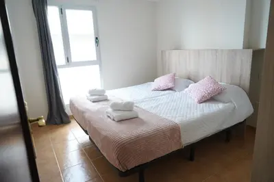 Cama o camas de una habitación en Tábata playa