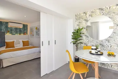 Cama o camas de una habitación en SeaView Studio Haven by VillaGranCanaria
