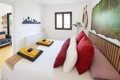 Cama o camas de una habitación en Bungalow La Bendita en Maspalomas