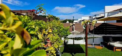 Jardín al aire libre en Bungalow La Bendita en Maspalomas