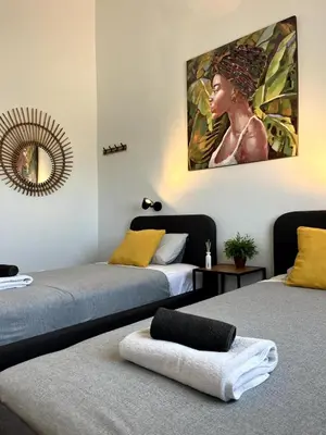 Cama o camas de una habitación en Aloha Apartman Arguineguin