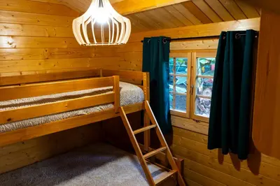 Cama o camas de una habitación en Cabañas Finca Las Vegas