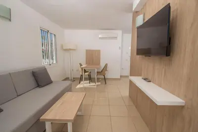 Una televisión o centro de entretenimiento en Apartamentos Cocoteros