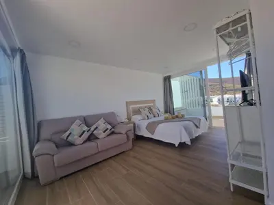Cama o camas de una habitación en Alojamientos Agaete Pueblo Nº9