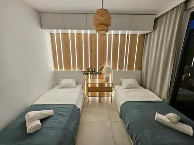 Cama o camas de una habitación en Ocean & Pool view apartament