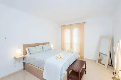 Cama o camas de una habitación en Ático con terraza en Agaete