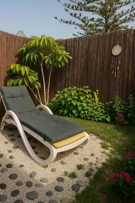 Jardín al aire libre en BuzzStays: 1-Bed Bungalow, Garden, Near Yumbo & Beach