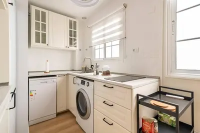 Una cocina o zona de cocina en Vibe ,Wifi ,Espacio trabajo,Playa ,Ocio