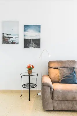 Zona de estar de Home2Book Stunning Sea Front Apartment La Garita