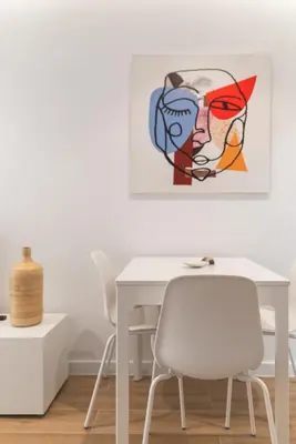 Zona de estar de Home2Book Comfy & Chic Apartment near the Beach