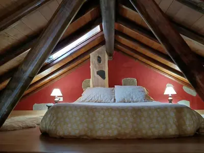 Cama o camas de una habitación en Vivelorural El Caminante- Valleseco, private pool