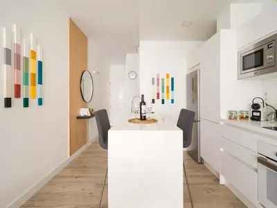Una cocina o zona de cocina en Bello estudio cerca Playa de las Canteras, con ascensor BT1B