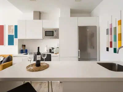 Una cocina o zona de cocina en Gran estudio, cerca playa de Las Canteras, BT1C