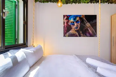 Cama o camas de una habitación en Casa Louise Your Little Paradise Close To The Beach