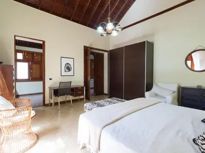 Cama o camas de una habitación en Villa with Pool and sea views in Banana Plantation by CanaryScape