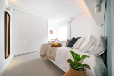 Cama o camas de una habitación en Amapola Coral - recién reformado, frente a la playa
