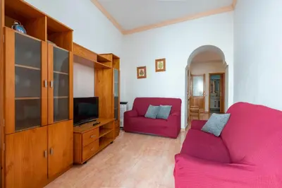 Una televisión o centro de entretenimiento en Casa Fefa