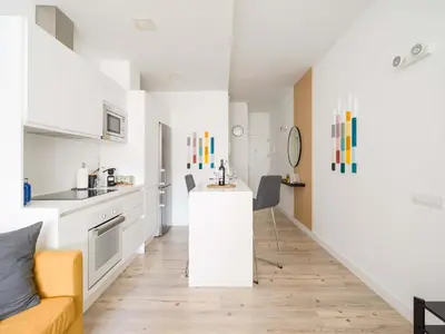 Una cocina o zona de cocina en Fantástico estudio con ascensor Playa de Las Canteras BT3c