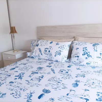 Cama o camas de una habitación en Maretejas-2 bedroom Playa de Arinaga
