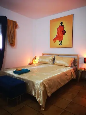 Cama o camas de una habitación en Puerto de Mogan Sonneland