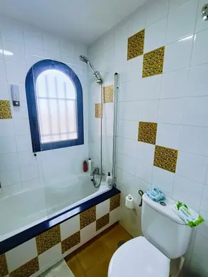 Un baño de Luxury House with sea view, hottub & pool