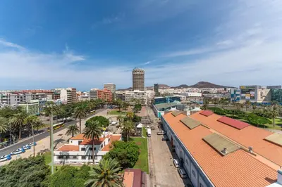 Vista general de Las Palmas de Gran Canaria o vista desde el apartamento