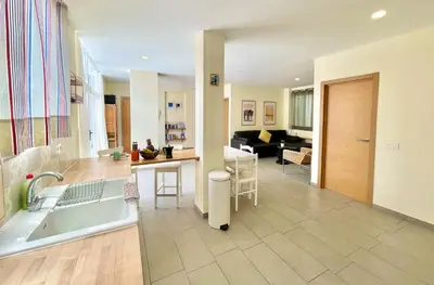 Zona de estar de Sunny Terrace Apartment