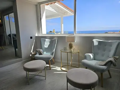 Zona de estar de Exclusive villa with heated saltwater pool, roof terrace with beautiful views in Mogán