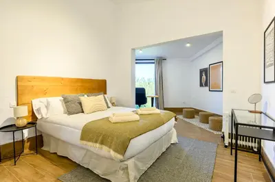 Cama o camas de una habitación en Casa El Castaño