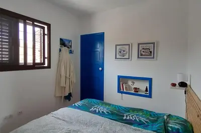 Cama o camas de una habitación en Casa de la bruja - Haus am Meer, maximal 3 Gäste