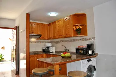Una cocina o zona de cocina en Montecarlo 35&45 first row with air conditioning & WI-FI & sound insulation