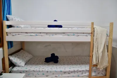 Cama o camas de una habitación en Montecarlo 35&45 first row with air conditioning & WI-FI & sound insulation