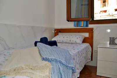 Cama o camas de una habitación en Montecarlo 35&45 first row with air conditioning & WI-FI & sound insulation