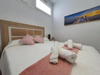 Cama o camas de una habitación en Alojamientos Agaete Pueblo Nº3