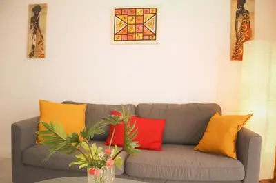 Zona de estar de Aida - Apartamento con vistas al jardín junto a la playa