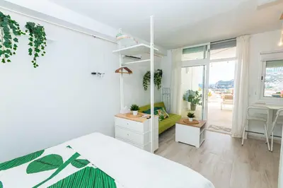 Cama o camas de una habitación en Sunset Studio Puerto Rico