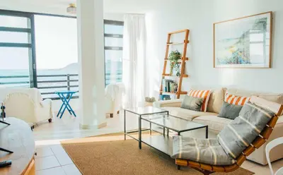 Zona de estar de Spectacular 3-Bedroom Ocean View in Las Canteras