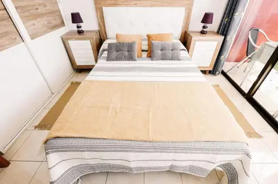 Cama o camas de una habitación en Frente al mar Playa de Melenara